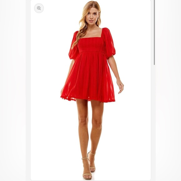 Indie Collection Dresses & Skirts - Indie Collection Red Babydoll Dress